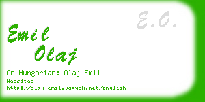 emil olaj business card